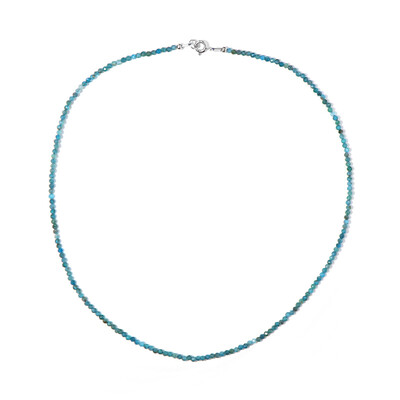 Collier en argent et Apatite bleu néon