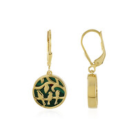 Boucles d'oreilles en argent et Malachite