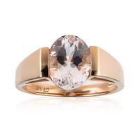 Bague en or et Béryl rose non chauffé