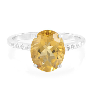 Bague en argent et Quartz champagne