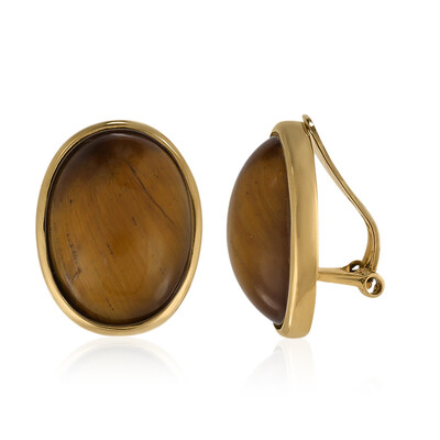 Clip d'oreille en argent et Œil de Tigre