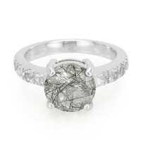 Bague en argent et Quartz rutile noir