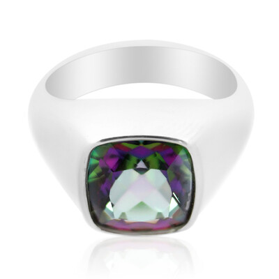 Bague pour homme en argent et Quartz mystique
