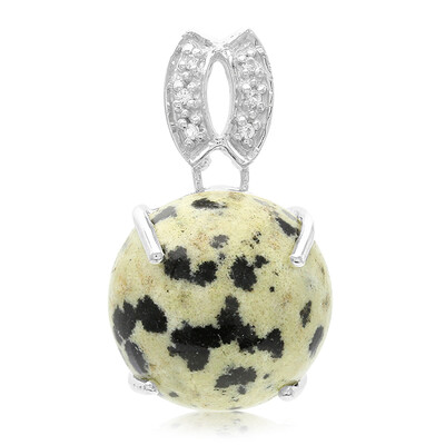 Pendentif en argent et Jaspe Dalmatien
