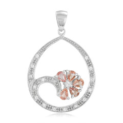 Pendentif en argent et Saphir Padparadscha