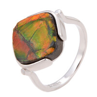Bague en argent et Ammolite