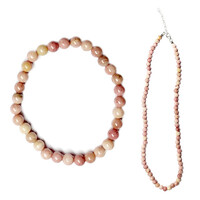 Collier en argent et Rhodonite