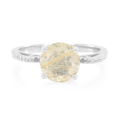 Bague en argent et Quartz rutile (Cheveux de Vénus)