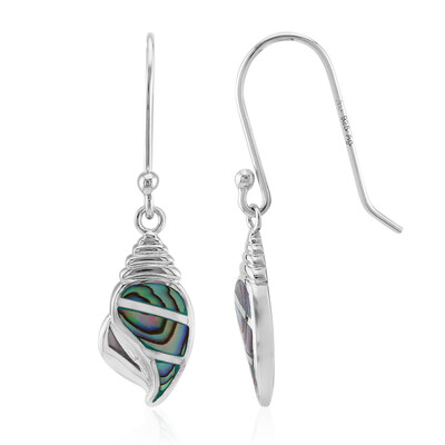 Boucles d'oreilles en argent et Coquillage d'Abalone