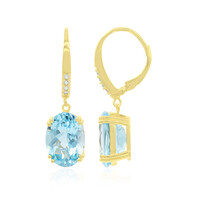 Boucles d'oreilles en argent et Topaze bleu ciel