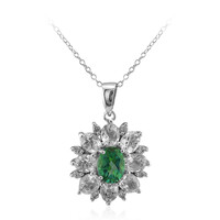 Collier en argent et Topaze vert papillon