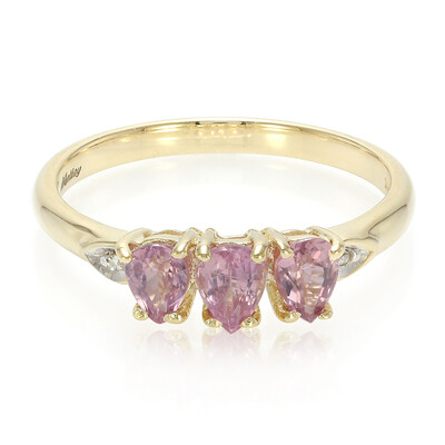 Bague en or et Saphir Padparadscha non chauffé
