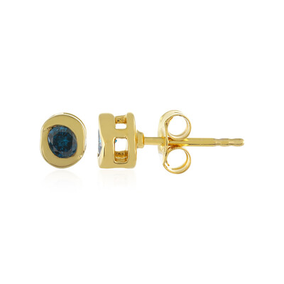 Boucles d'oreilles en argent et Diamant bleu I4