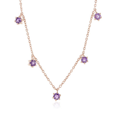 Collier en argent et Améthyste Rose de France