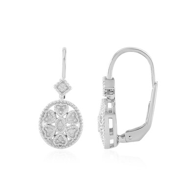 Boucles d'oreilles en argent et Diamant I2 (J)