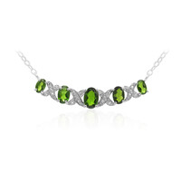 Collier en argent et Diopside de Russie
