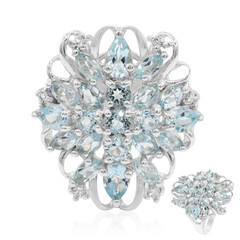 Bague en argent et Topaze bleu ciel