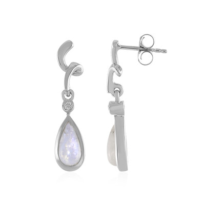 Boucles d'oreilles en argent et Pierre de Lune arc-en-ciel (MONOSONO COLLECTION)