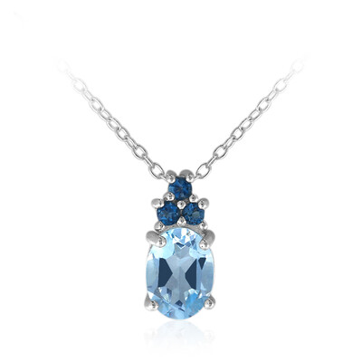Collier en argent et Topaze bleu ciel