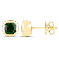 Boucles d'oreilles en or et Diopside de Russie