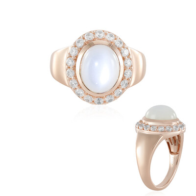 Bague en argent et Pierre de Lune blanche (KM by Juwelo)