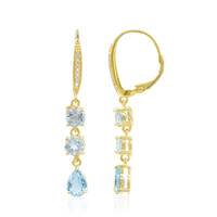 Boucles d'oreilles en argent et Topaze bleu Suisse