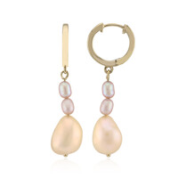 Boucles d'oreilles en argent et Perle de culture d'eau douce orange (TPC)