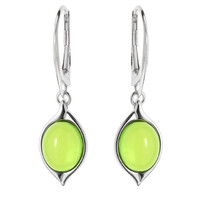 Boucles d'oreilles en argent et Ambre verte de Colombie