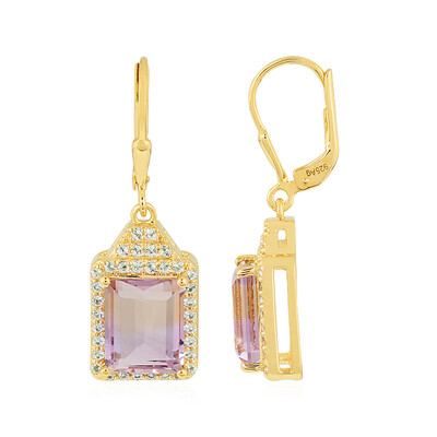 Boucles d'oreilles en argent et Amétrine