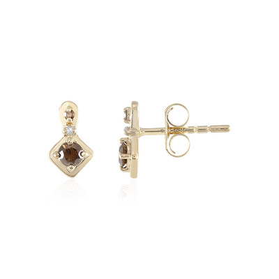 Boucles d'oreilles en or et Diamant chocolat I2