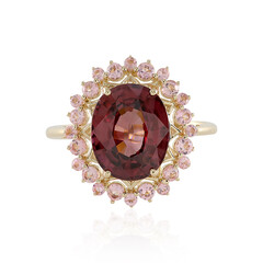 Bague en or et Zircon acajou