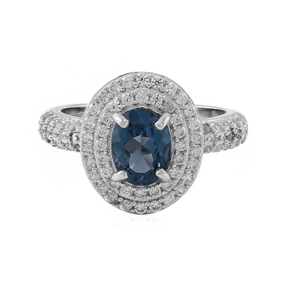 Bague en argent et Topaze bleu de Londres
