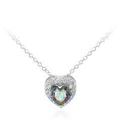 Collier en argent et Quartz mystique vert