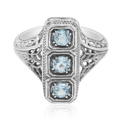 Bague en argent et Topaze bleu ciel