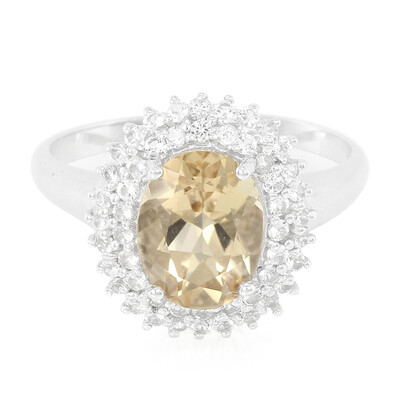 Bague en argent et Quartz champagne
