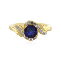 Bague en argent et Saphir bleu de Madagascar