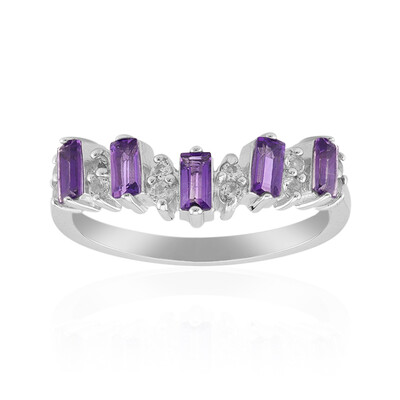 Bague en argent et Améthyste de Zambie