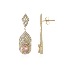 Boucles d'oreilles en or et Morganite AAA de Madagascar (de Melo)