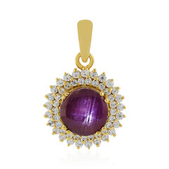 Pendentif en argent et Rubis étoilé de Channapatna