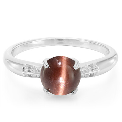 Bague en argent et Scapolite œil-de-chat
