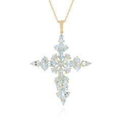 Collier en argent et Topaze bleu ciel