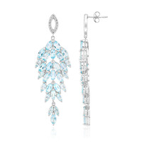 Boucles d'oreilles en argent et Topaze bleu ciel