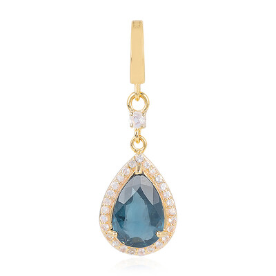 Pendentif en argent et Kyanite bleu pétrole