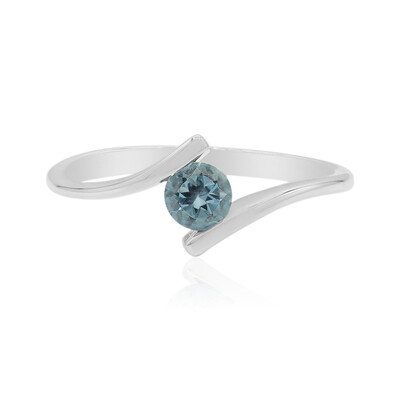 Bague en argent et Topaze bleu de Londres