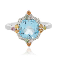 Bague en argent et Topaze bleu ciel