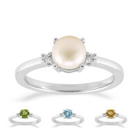 Bague en argent et Perle blanche de culture d'eau douce