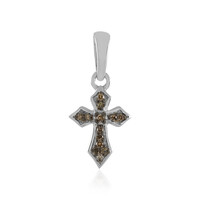 Pendentif en argent et Diamant champagne I2