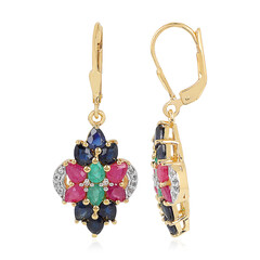 Boucles d'oreilles en argent et Emeraude de Socoto