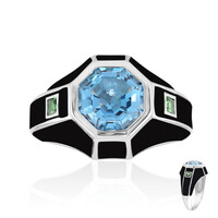 Bague en argent et Topaze bleu Suisse (Remy Rotenier)
