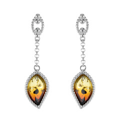 Boucles d'oreilles en argent et Ambre baltique